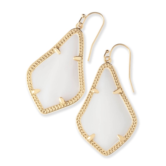 Kendra Scott Jewelry - Alex Gold Drop Earrings In White Mother-Of-Pearl Kendra Scott Jewelry - Alex Gold Drop Earrings In White Mother-Of-Pearl